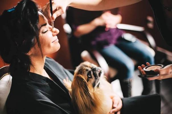 I finally relaxed when Rupert joined me in the makeup chair. Photo credit: DonHwang.com