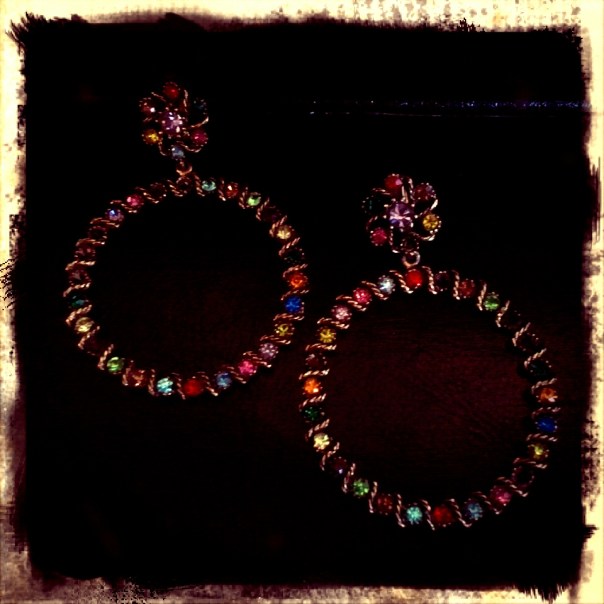 My Great Grandmother, Mae, performed on Vaudeville. I've had these earrings since I was 7 years old. Probably my most treasured possession.